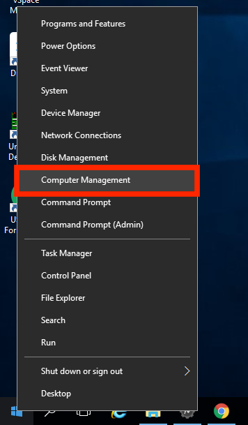 M Programs and Features Power Options Event Viewer D System Device Manager Network Connections Ur De Disk Management Computer