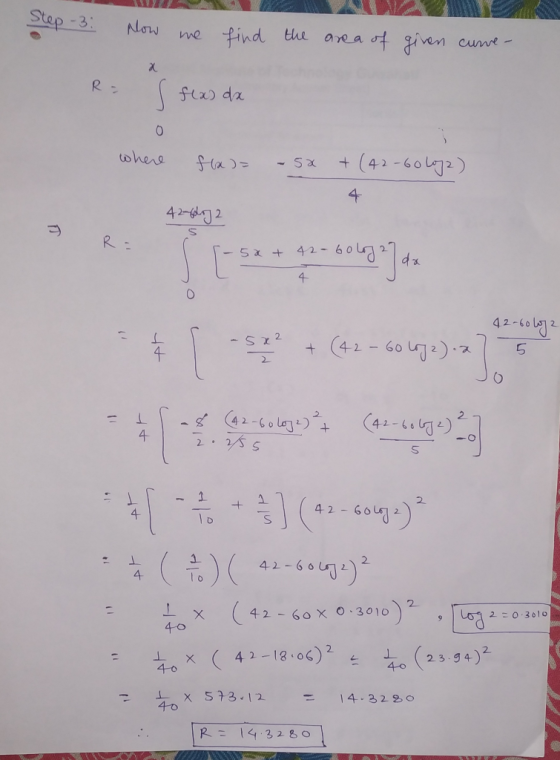 Step-3 A we find the are A tx) da 4 42 612 42-60 2 4 1 l o 42一60 × 0.3010) 2 2 ะ 0.3010 4-13 o) (25 94)