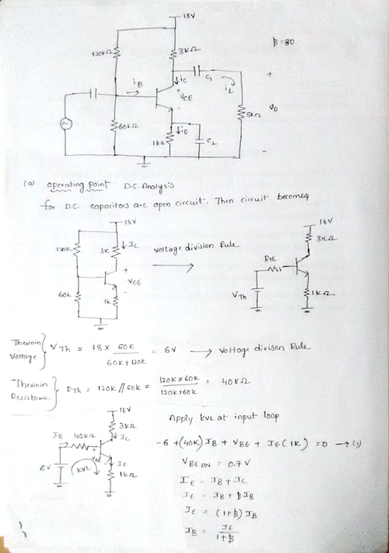 ·18V 80 120k2 0 601 2. o DCpacito ae apm ciecuit. Then cieuit betemus valtage division Pue Rte 60L lk VoHoge divison Rule- Vo