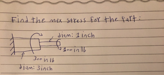 Find the max stress for the far dlam 1 inch 14m: 3inch