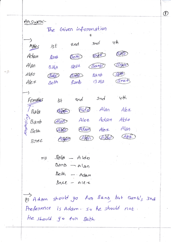 An Swes! The (niven info mation end male Adlam Aldo 4 2nd Fe st Barb → Alan Leth - Adam dam shou Prefemence is Adsm. so he sh