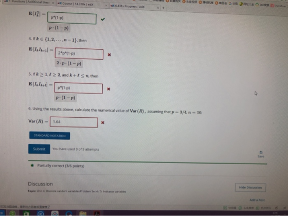 Oan o Ole G RE O60RPlnvestme Functions Additional thec x a Course 14310x edx x 6.431x Progress edX EE p*(1-p) p-(1-p) 4. If