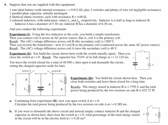 4. Suppose that you are supplied with this equipment: 1 non-ideal battery (with internal resistance r 0.012 Q), plus 2 switch