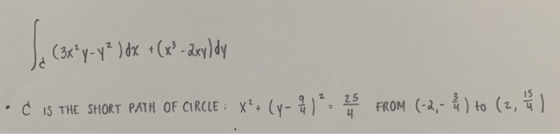 d (3x1y-y*)#x t(x3.axyJdy %) \ THE SHORT PATH OF CIRCLE : X, (y-%)*, (-a,-u ) to (2, C FROM