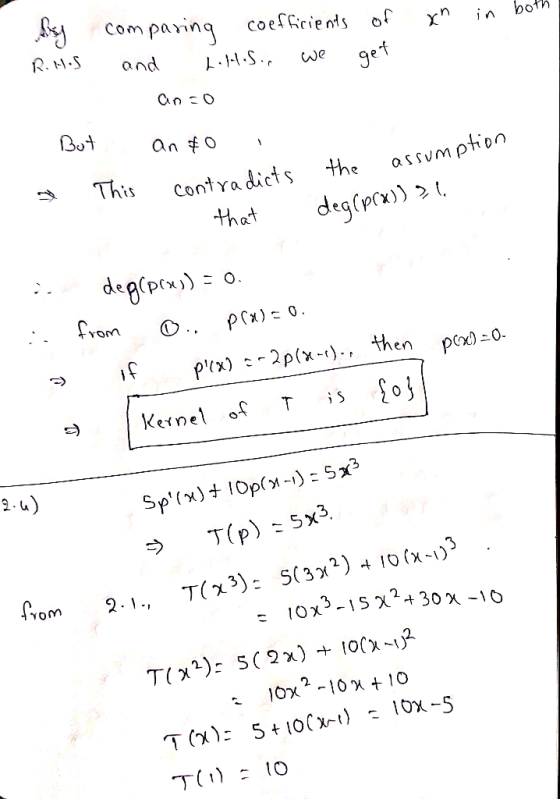 paring Com coefRrients both in R. S and we gef Bot an 0 mption This the contra dicts deg p) that deg(p) prx)0 if pex)2p(x), t