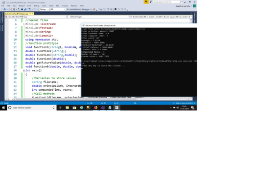 uick Launch (Ci+a visual Studio Fie Feit w Pmjert Build Dehug Team Toele Tet Anaye Windew Help //Header files 曰#include 6 <io
