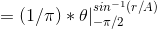 (1/T) * θ|sin/2(r/A)
