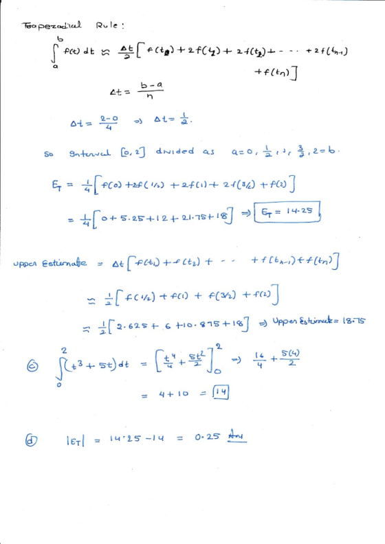 Rule To pezodia 4 fCta) 2 f(2) + 24(t,)- 2 f fct) dt +f(en) b a At 2- o At- 9nterval , 2 dNIded as ao So fCo) 2f ) 2f()+ 21(8