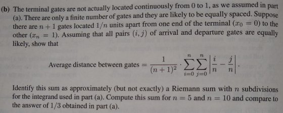 art (b) The terminal gates are not actually located continuously from 0 to 1, as we assumed in p (a). There are only a finite