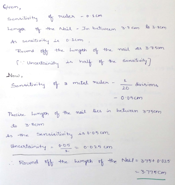 Criver, uler 1cm Sensitivity to 3-8cm Jn btweem 3-7 cm Lemgth Nail the Senaitivity O1Cm is As 3-750m mal as bumgth o the the