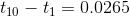 t_{10}-t_{1} = 0.0265