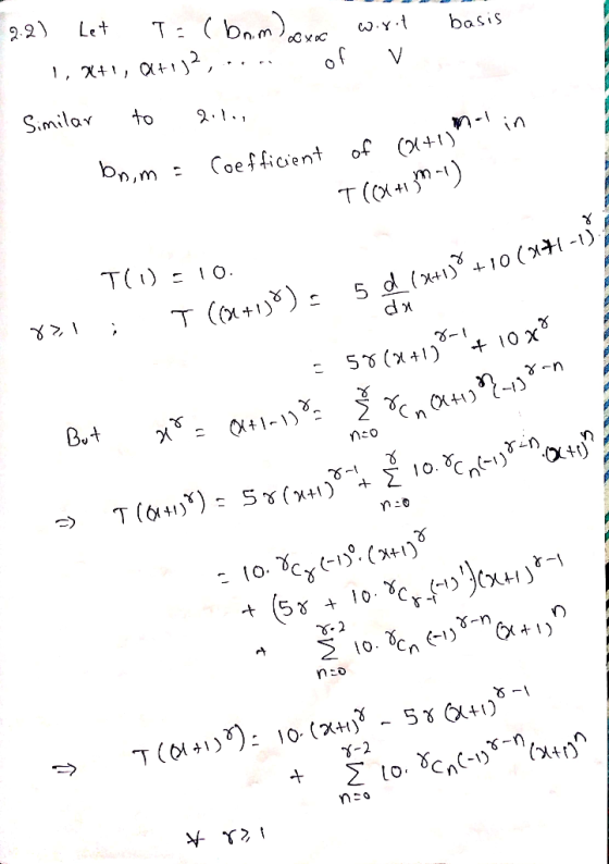 2-2 Let (bnm w.Y.t basis сСх ос V Similar to 2.1. Гоefficient T(x ) TD с10. 5 d (t1 dя T (x1 u-е But СХ+1-13% 2 T( - 10. Всxt