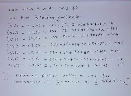 Casts 2 Each vidoo 4 Sushi hav folloning combinction TU fluf) c ISt V,S +35ナ 31 + 20 ( 660) (0 3/ + 20F10y+38ニ188 204 (50 +35
