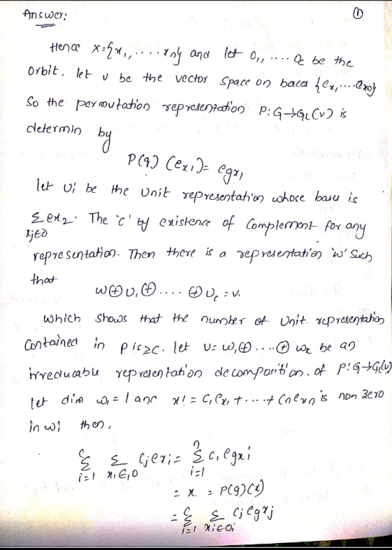 d let 0,,a be the roh orbit. let v be the vector Space on baca Le cletermin b