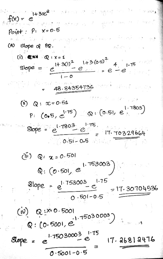 1+ 3о foo) 2 с е Point P: x-0.5 СA slope cf РФ. @:х-1 +3(05) 4 1430)2 sope е - 48.84354Т36 Q: х-0.51 (о.5, Р. Со5, 15) е. ):Т