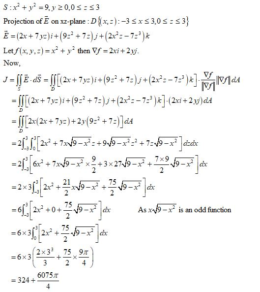 Sx 9, y2 0,0ss3 + xz-plane Dx,-):-3 sxs3,0 ss3} +7:)j+(2x2:-7 :)k then Vf-2xi + 2y Projection of E on E(2x+7yz)i+(9 Letf(x, y