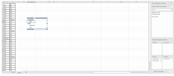 PivotTable Fields Count of