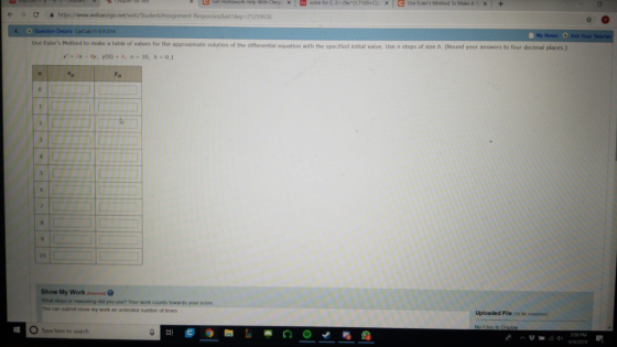 C Get Homework Help With Sy solve for C, 2--(9e (1.71(0)+C) CUse Eulers Method To Make A T x + Cheg X x https://www.webassig
