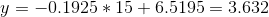 y--0.1925*15 +6.5195-3.632