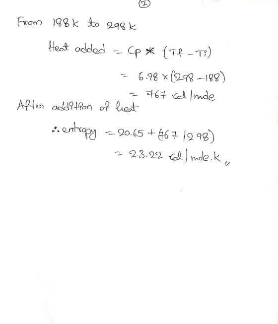 (2 Heat addod -T7) CP (T (881- 86) x 8b 6Cal mde APlen add9on of liet 20.6562 98 23.22 moe.k
