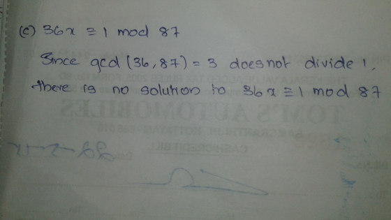 3 mod 31 Since gcal (3b, 8) 3 does not divide се