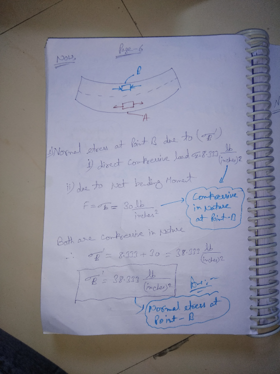 Page NOv A NOrmal otees at lont due to ( ect Cortresive Jad 2 bedi Momet dne toNet Contessive in Nasture at Point inckes2 Cor