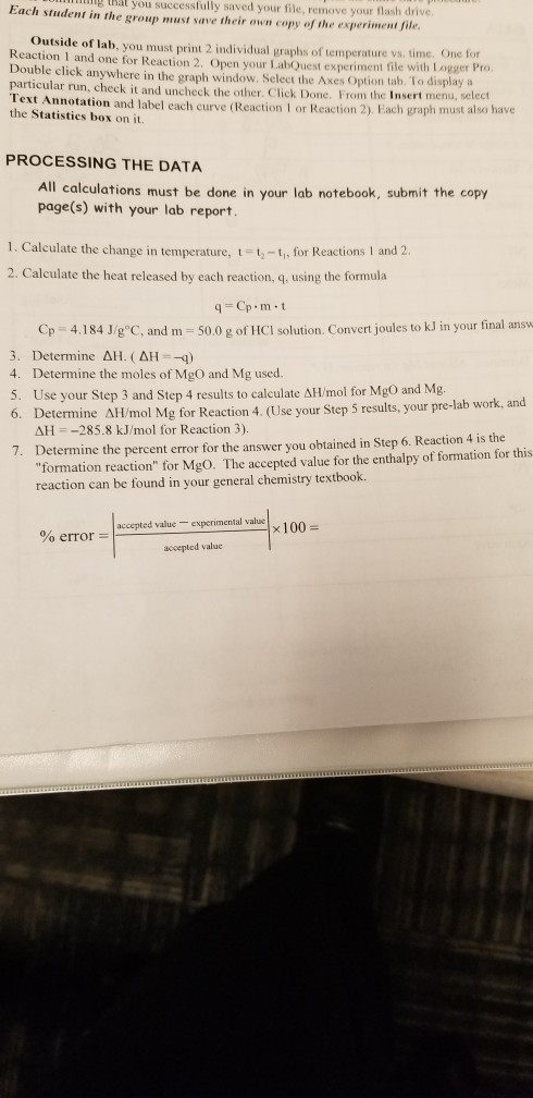 Each student in the group must save their own copy of the experiment file tal you successfully saved your file, remove your f
