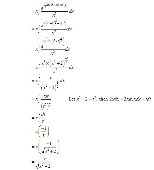xf dx -3 2) x(x +2 x +212 Let x2 +2 = t2 , then 2xax = 2tat, xdx = tdt dt 273