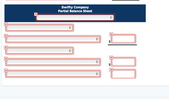 Swifty Company Partial Balance Sheet