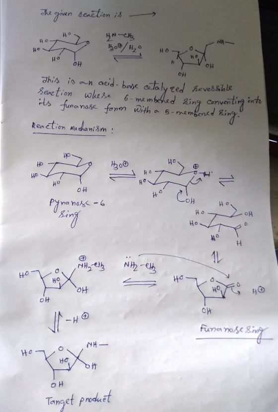 he given žeaction i NA h.OB/HE HO h o This is an aeid- boye heaction whes Hs funanose fonm ith ataly eed 6- me mbehad ing ave