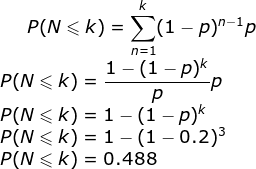 n-1 n=1 k) = 1-(1-02)3 P(N