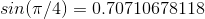 sin (T/40.70710678118