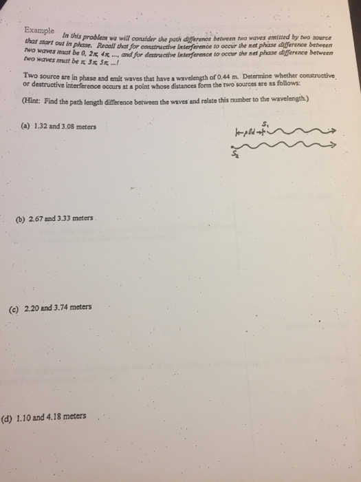 In this problem wa wil consider the path differencs between two waves emitted by two source constractive interfenence to occu