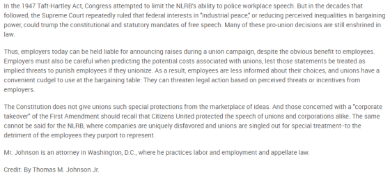 n the 1947 Taft-Hartley Act, Congress attempted to limit the NLRBs ability to police workplace speech. But in the decades th