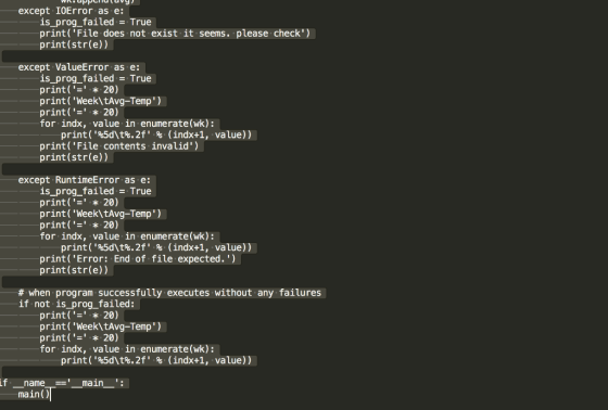 except IOError as e: is_prog_failed True print(File does not exist it seems. please check) print(str(e)) except ValueError