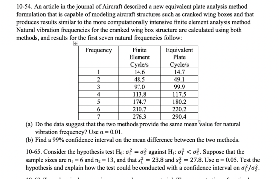 10-54. An article in the journal of Aircraft described a new equivalent plate analysis method formulation that is capable of