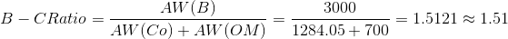 AW (B) 30001.51211.51 B-CRatio AW (CoAW (OM) 1284.05700