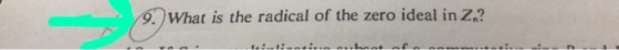 What is the radical of the zero ideal in Z.?