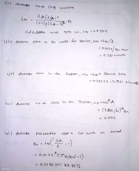 (1) -Averoe no.ct Core cwaitinm Lay Po 0 38) minuts = (1381760) 84 arnival = σ-2286 (e) Q2.86%