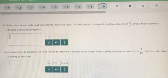 13 12 11 10 P 7 P 6 8 5 r 2 3 1 2 What is the probability of 5 a lemon-flavored piece are - (a) Rafael has a box of candies a