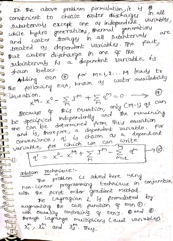 above problem formulation, it j e Ph the convienient to subihtervoy cicept while hydro genieratons, hermal generationy and br