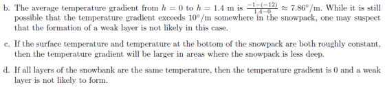 b. The average temperature gradient from h 0 to h.4.6/m. While it is still possible that the temperature gradient exceeds 10°