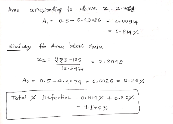 correypondingo above z,-2.369 Area Sini Mu n 13. 547 0.002 6-0.26% -0.4974 ס Tota/メDefective 0.3,9% +0.29.