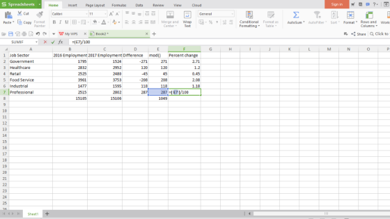 S Spreadsheets HomeInsert Page Layout Formulas Data Review ViewCloud Sign in Cut Calibri General Paste Copy Format B 1旦田-B.