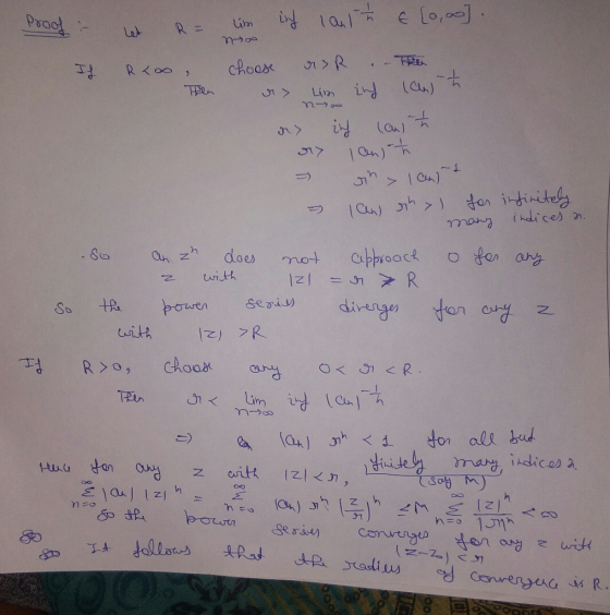 e Lo, Praot im R = choas R Koo ip Lim (an) ~1 ton itinitely (haices n. Ca) Jh enrouul afproact |21 n R dirnge fer ary S6 does