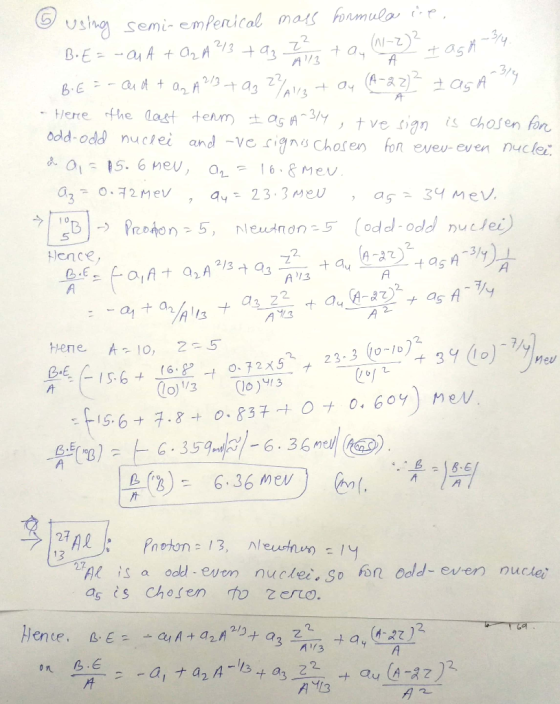 emi emPerical ma 2. t 0 t ash A /3 tve sign s chofen fn odd-odd nuciei and -ve signs choren fon eveu-even nuce 2 Hence Hene 1