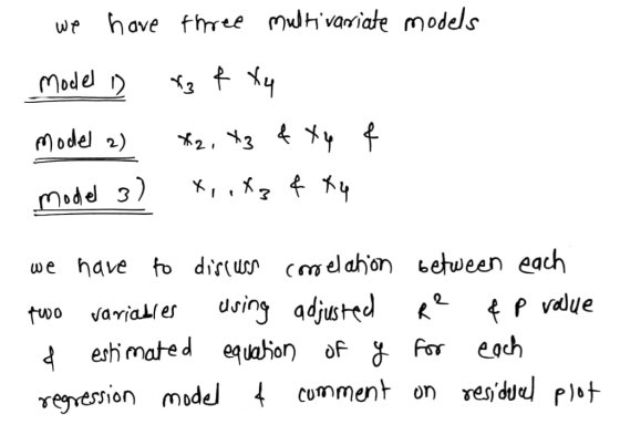 wr hove fhree mhvariate models del 3 we have fo dir(utr Clahor eween each tuoo variales usin adiuu rion mde4 comment on resit