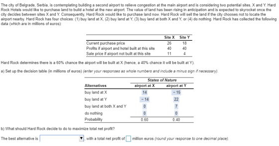 The city of Belgrade, Serbia, is contemplating building a second airport to relieve congestion at the main airport and is con