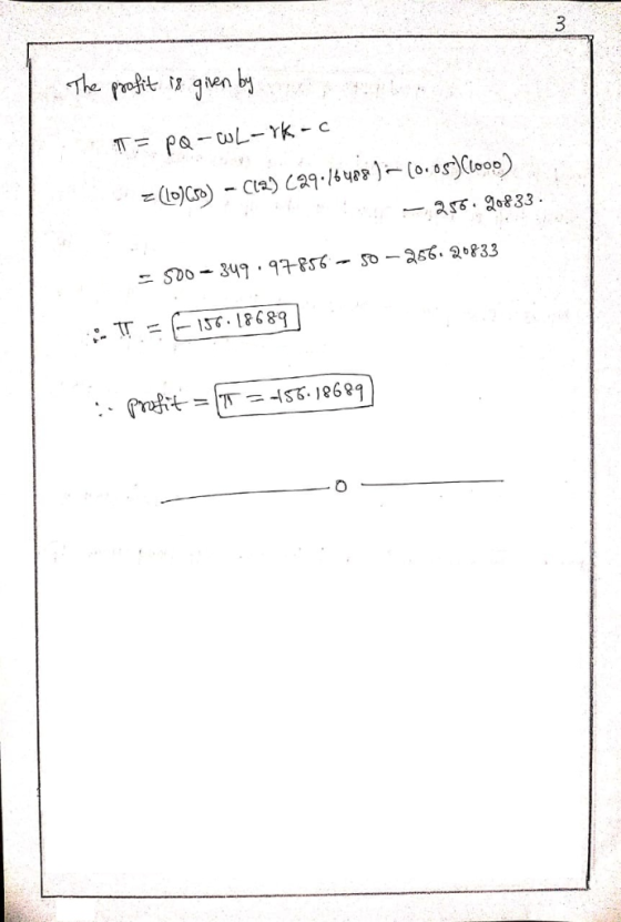 3 hen by T Pa-wL- Yk - c - Cta) Ca /64 C0.o5oo0) as. 833. 349 97-856- 5o-256. 2o833 -S00- Profit b8981 2S L =