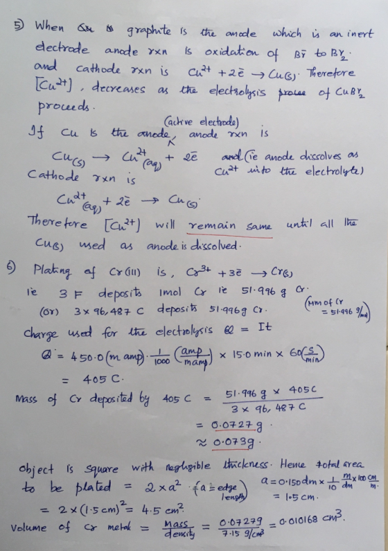 hen S s graphite is the ande which an inert ес and cathode γχ n is aa+ +2E →aus). T,erefore lcu2t). decreases as the elect10l